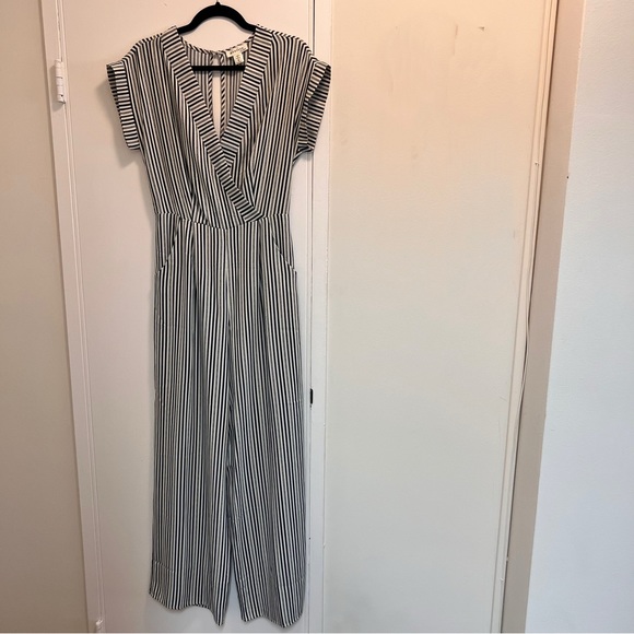 Monteau, SZ M, Striped Wide Jumpsuit, No Belt - Picture 1 of 7